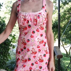 Strawberry Shortcake Print Pink Dress